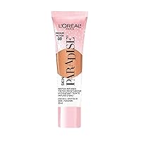 L'Oreal Paris Skin Paradise Water-infused Tinted Moisturizer with Broad Spectrum SPF 19 sunscreen lightweight, natural coverage up to 24h hydration for a fresh, glowing complexion, Medium 03, 1 fl oz