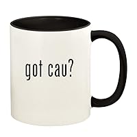 got cau? - 11oz Ceramic Colored Handle and Inside Coffee Mug Cup, Black