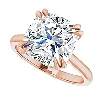 Cushion Cut 5 Carat Moissanite Engagement Ring Accented Promise Gifts for Her Moissanite Petite Wedding Ring Set