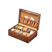 Watch Holder Watch Box Watch Display Case Storage Box Wooden Case Suitable for Putting Watches Necklaces Watch Organizer (Color : Brown)