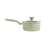 T-fal Recycled Ceramic Nonstick Sauce Pan 3 Quart Oven Safe 350F Pots and Pans, Cookware Green