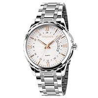 Mens Analog Quartz Watches Stainless Steel Business Elegant Classic Wrist Watch Leisure Luminous Date