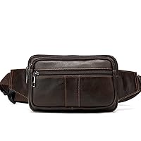 GMOIUJ Leather Male Waist Pack Fanny Pack Men Leather Belt Waist Bags Phone Pack Small Chest Messenger for Man