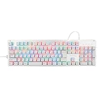 NASR Series Gaming Keyboard, White, Red Axis, JIS Japanese Layout, Keyboard, Mechanical Keyboard, 20 LED Color Changes, All Keys, Independent Settings, Full Size, 108 Keys, Collision