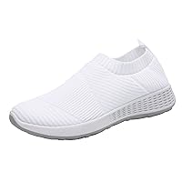 Size 7 Wide Leisure Mesh Running Trainer Women Fitness Outdoor Shoes Casual Slip on Shoes for Women Sneakers