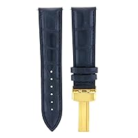 17-24mm Leather Strap Band Clasp Compatible with Baume Mercier Watch Gold