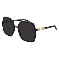 Gucci Women's Horsebit Oversized Square Sunglasses, Shiny Black, One Size