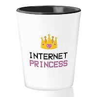 Gamer Shot Glass 1.5oz - Internet Princess - Funny Gamer Video Games Console Gamers Shooting Multiplayer Playing