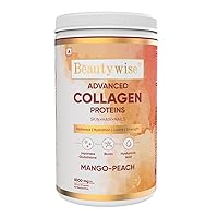 Advanced Marine Collagen Proteins Powder with Hyaluronic Acid, Glutathione & Biotin | No Smell & Easy to Mix with No Added Sugar 250G(Mango-Peach Pack of 1)