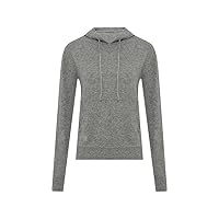 Women Pure Cashmere Soft Hoodie Sweater Solid Color Long Sleeve