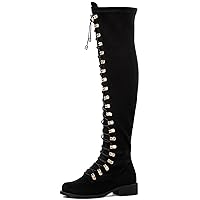 GLOBALWIN Women's Over The Knee Thigh High Tall Boots for Women Long Boots with Side Zipper