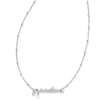 Kendra Scott Grandma Script Short Pendant Necklace in White Pearl, Fashion Jewelry for Women