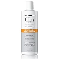 2-in-1 Gentle Wash & Shampoo- Multi-functional Cleanser for Skin & Scalp Prone to Irritation, Flaking, Itching, Dryness & Razor Bumps, Fragrance-Free & Paraben-Free, 8 fl. oz.