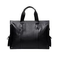 Genuine Leather Men's Handbag Cowhide Computer Bag 14 Inch Business Large Capacity Crossbody Briefcase