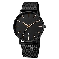 Men's Ultra Thin Fashion Minimalist Wrist Watches and - Waterproof Quartz Casual Watch Simple Watch Mens