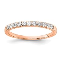 14k Rose Gold Lab Grown Diamond SI1 SI2 G H I 1/3ct Wedding Band Size 5.00 Jewelry for Women