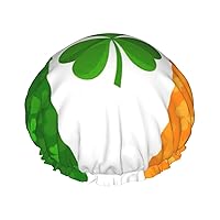 irish flag Print Lightweight Shower Cap for Women Double Waterproof Layers Bathing Hat - Breathable