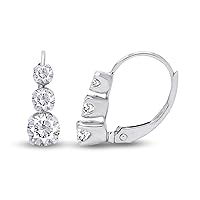 1/2 ct TW Diamond Lever Back Earrings in 14K Gold (0.50ct) (I-J Color, I2-I3 Clarity)