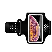 Sport Running Exercise Gym Case,Fingerprint Sensor Access Supported,Water Resistant and Sweat-Proof iPhone 14 Pro Max/Samsung Galaxy Note 20/10/9/8 Armband (Small Size 5 inches, Black)