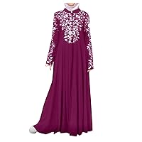 Muslim Clothes for Women Ethnic Style Abaya Dress Solid Loose Fit Long Cardigan Kaftan Robe Long Cardigan Maxi Dress
