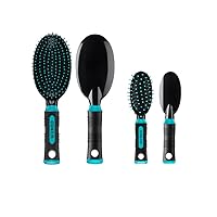 Conair Salon Results Hairbrush Set - Travel Hair Brush - Hairbrushes for All Hair Types - Travel size + Full-size Brush