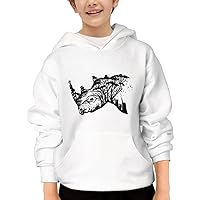 Unisex Youth Hooded Sweatshirt Wild Rhino Animals Cute Kids Hoodies Pullover for Teens