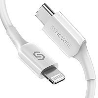 SYNCWIRE USB-C to Lightning Cable 6FT, [Apple MFi Certified] Lightning to Type C Fast Charging Cord Compatible with iPhone 14/13/13 pro/Max/12/11/X/XS/XR/8, Supports Power Delivery - White