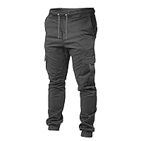 Cargo Pants Men Baggy Sweatpants Mens Tactical Pants Elastic Waist Drawstring Workout Pants Outdoor Hiking Pants