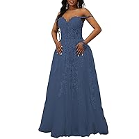 A-Line/Princess Modern Evening Dress Off-The-Shoulder Sleeveless Floor-Length Prom Dress with Applique 2024 MZ023