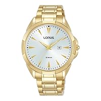 Lorus Ladies Analog Watch with Date, Stainless Steel Bracelet & White Dial RJ262BX9