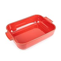 Peugeot - Appolia Rectangular Oven Dish - Ceramic Baker with Handles - Red, 10 x 8 x 2.5 inches