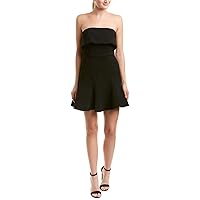 Women's FLUIDITY Strapless FIT & Flare Short Mini Dress, Black, S