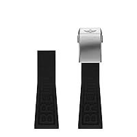 for Breitling Watchbands 22mm 24mm Rubber Watchband for Avenger NAVITIMER World Rubber Waterproof Soft Black Diver PRO Rubber Strap with Buckle (Color : 300S, Size : 22mm)