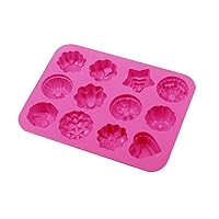 Umiwe(TM) 12 Cavity Flowers Silicone gel non-stick Cake bread Mold Chocolate jelly Candy Baking roasting mould With Umiwe Accessory Peeler