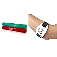 Theraband FlexBar, Tennis Elbow Therapy Bar, Relieve Tendonitis Pain & Improve Grip & OTC Band-It, Forearm Band, Compression Strap for Tennis Elbow for Elbows, White,1 Count (Pack of 1)