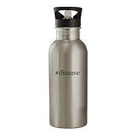 #disease - 20oz Stainless Steel Hashtag Outdoor Water Bottle, Silver