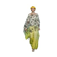 Flowers of The Desert, One of a Kind Dress Made with The Egyptian Cotton from The Land of The Nile. Every Dress is Hand-Woven, Hand Painted and Hand Printed. Yellow