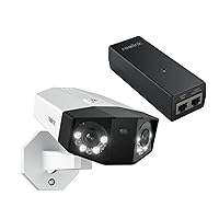 REOLINK Duo 3 PoE Bundle PoE Injector, One Cable Offer Both Power and Data, 16MP UHD Dual-Lens, 180° Panoramic View, Motion Track, F1.6 Color Night Vision Security PoE Camera System