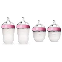 Comotomo Baby Bottle Starter Set, Pink (Two 8-Ounce, Two 5-Ounce)
