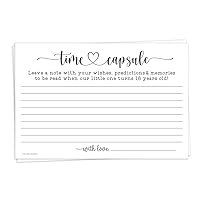 Time Capsule Cards 1st Birthday or Baby Shower (50 Count) Game Activity - Heart Script Design