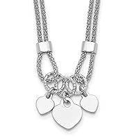 925 Sterling Silver Rhodium Plated Polished Love Heart DReligious Guardian Angel 2in Extension Choker 14 Inch Jewelry for Women