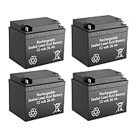 2026C Replacement 12V 26Ah SLA Batteries Brand Equivalent (Rechargeable) - Qty of 4
