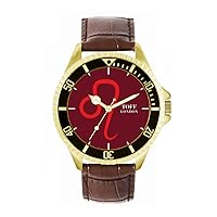 Red Leo Mens Wrist Watch 42mm Case Custom Design