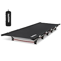 Naturehike GreenWild Camping Cot, Ultralight Folding Backpacking Cot, Supports 330lbs, Portable Camping Bed for Adults for Camping Hiking Travel Home, Black