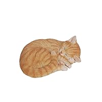 Hi-Line Gift Ltd Lying Cat Sleeping Tabby Statue, Orange