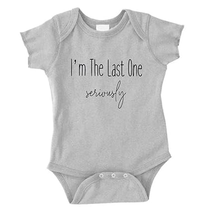 Pregnancy Announcement for Grandparents Size 0-3 Months: Im The Last One Seriously Baby Announcement for Family Romper Gray. Baby Boy Girl - Baby Announcement Onesie Baby Announcement Gifts