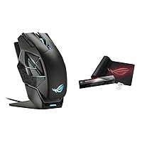 ROG Spatha X Wireless Gaming Mouse (Magnetic Charging Stand & ROG Sheath Extended Gaming Mouse Pad - Ultra-Smooth Surface for Pixel-Precise Mouse Control