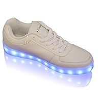Women's USB Charging LED Lighted Shoes Sneakers (US6/EU37/UK4/CHN37-Women) White