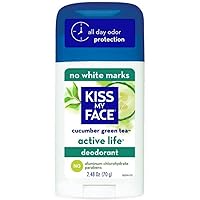 Kiss My Face Active Life Deodorant, Cucumber Green Tea 2.48 oz (Pack of 3)