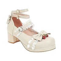 Girl Wedge Gorgeous Princess Shoes Lace Up Pu Material Bow Decorated Thick Heels High Heels Saltwater Sandals for